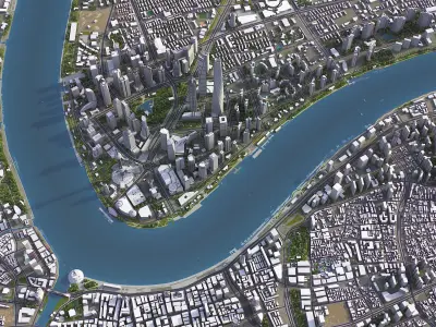 Shanghai Low-poly 3D model