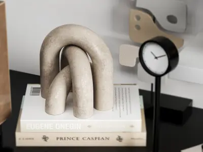 Decorative set shelf 3D model