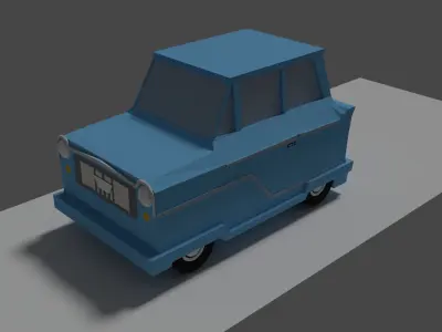 Cartoon car Low-poly 3D model