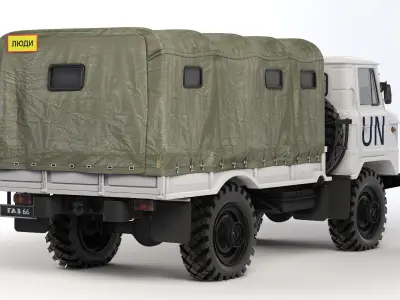 GAZ 66 A 1967 tarpaulin body 3D model