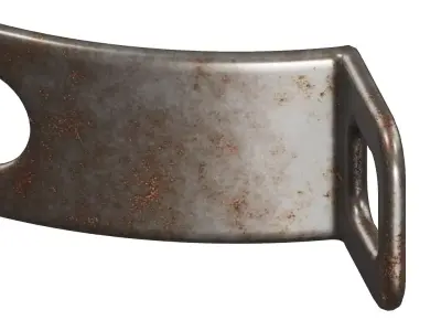 Rusty Motorcycle Silencer Bracket 3D model
