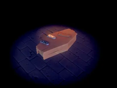 Stylized Coffin Low-poly 3D model
