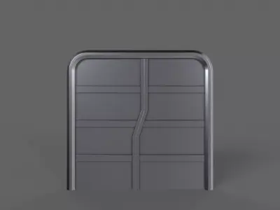 PBR Sci-Fi Door 2 Low-poly 3D model