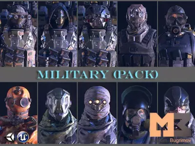 PBR Military Pack Low-poly 3D model