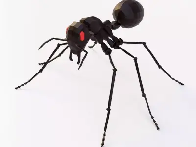 Ant 3d model toy with eyes Low-poly 3D model