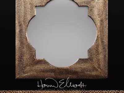 Howard Elliott Raymus Hammered Silver Mirror 3D model