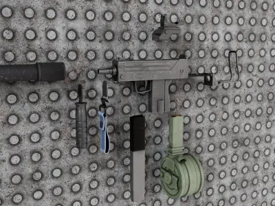 Game Ready Mac-11 Low-poly 3D model