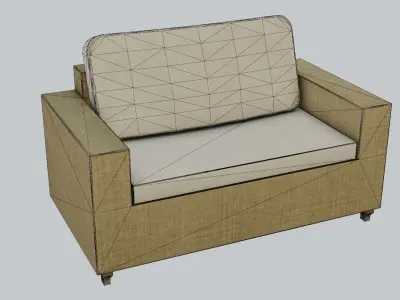 Garden Seat Low-poly 3D model purchase