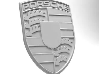 Porsche New Crests Bundle Low-poly 3D model