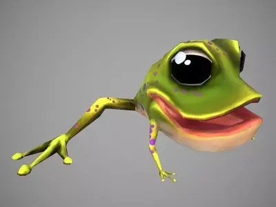 Frog Cartoon Low-poly 3D model