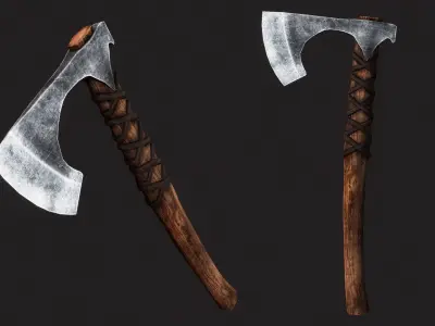 Viking Axes Collection Low-poly 3D model