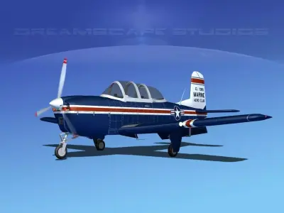 Beechcraft T-34 Mentor V18 USMC 3D model