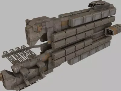 Cargo Freighter Low-poly 3D model