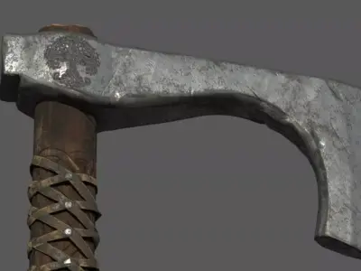 Medieval Battle Axe Game Ready Low-poly 3D model