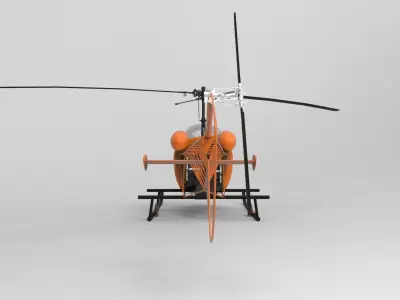 bell 47 orange 3D model