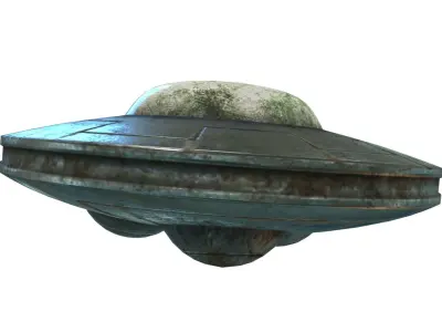 Low Poly Animated UFO With PBR Material Low-poly 3D model