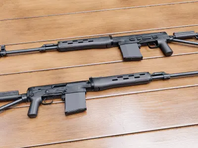 SVDK rifle Low-poly 3D model