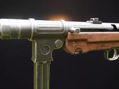 MP40 - German WW2 Submachine Gun Low-poly 3D model