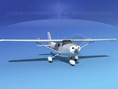 Cessna 172 Skyhawk STOL Bare Metal 3D model