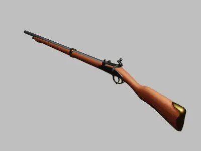 Napoleonic era french rifle - firearm Free low-poly 3D model