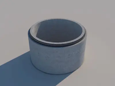 Concrete Drainage Pipe Low-poly 3D model