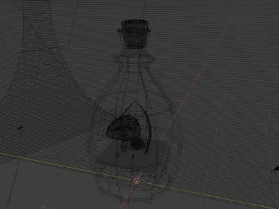 Glass Bottle Show piece   Free low-poly 3D model