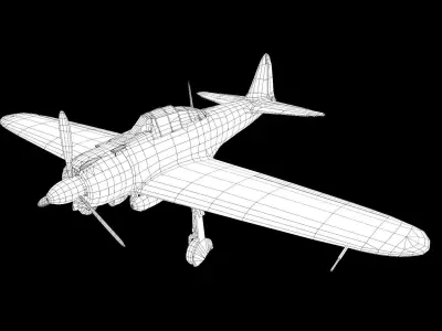 Mitsubishi A6M Zero Aircraft airplane fighter Low-poly 3D model