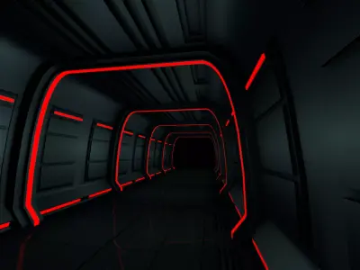 Sci Fi Corridor 3D model 172
