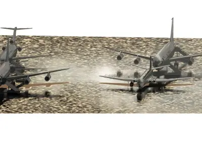 Boeing 720-051B 727-200 707-320B De Havilland DH-106 COMET 4B 3D model