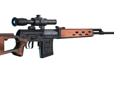 USSR Dragunov Sniper Rifle - SVD Low-poly 3D model