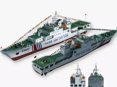 China Coast Guard Ship 1301 a 3000-ton law enforcement ship 3D model