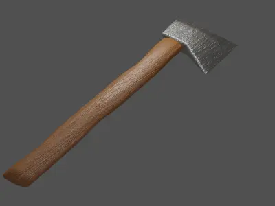 Ax with a wooden handle Free low-poly 3D model