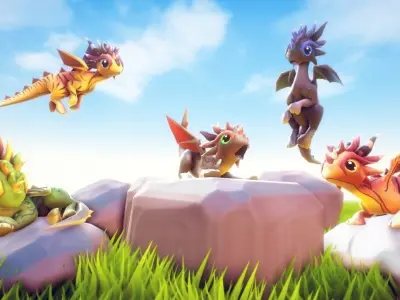 Little Dragons Tiger Low-poly 3D model