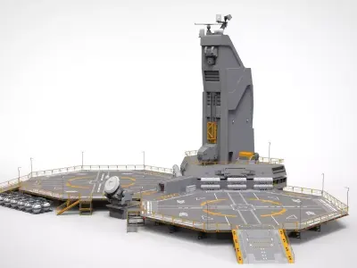 sci-fi Helipad 3D model