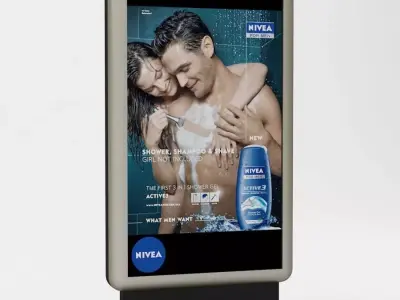 Advertising panel with 2 faces 02 3D model