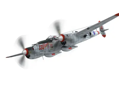 Lockheed P-38 Lightning - Pudgy IV 3D model