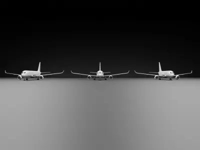 Airbus A220 Family Pack 3D model