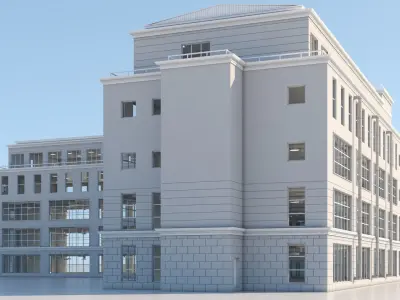 Office Building Interior and Exterior 3D model