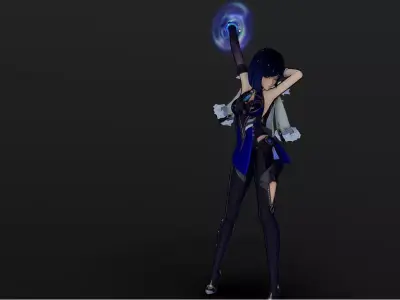 Genshin Impact - Yelan Pose Low-poly 3D model