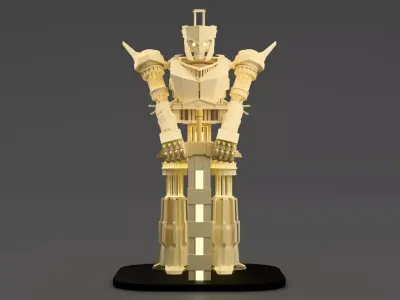 Underworld Realm Titan  3D Printable Fantasy Mech Statue Low-poly 3D model