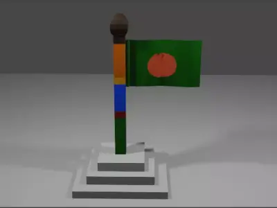 bangladesh flag Free low-poly 3D model