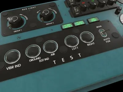 Mi-8MT Mi-17MT Left Side Console English Low-poly 3D model