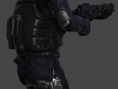 SWAT Policeman Low-poly 3D model