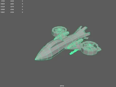 Sci-fi Military drone - 03 Low-poly 3D model