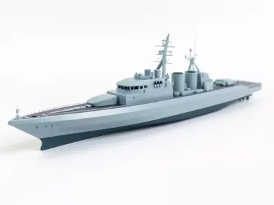 Sleek Battleship model pack Low-poly 3D model