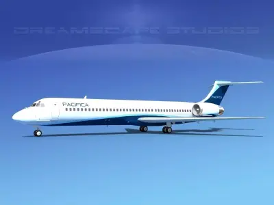 McDonnell Douglas MD-87 Pacifica Charter 3D model