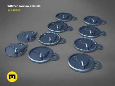 Swallow Pendant - The Witcher Free 3D print model