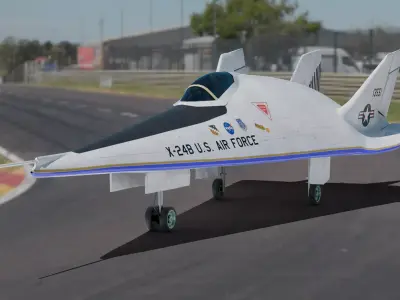 Martin Marietta X-24B - The FLYING FLATIRON Low-poly 3D model