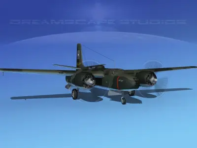 Douglas A-26B Invader V08 USAAF 3D model
