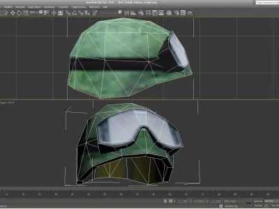 6b47-Ratnik-Helmet-Jungle helmet and goggles Low-poly 3D model